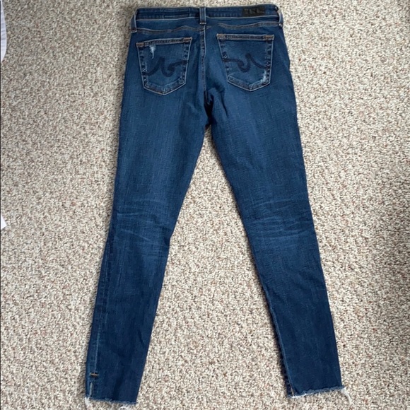 AG Legging Skinny Ankle Jean, Raw Hem, sz 27 - Picture 2 of 5